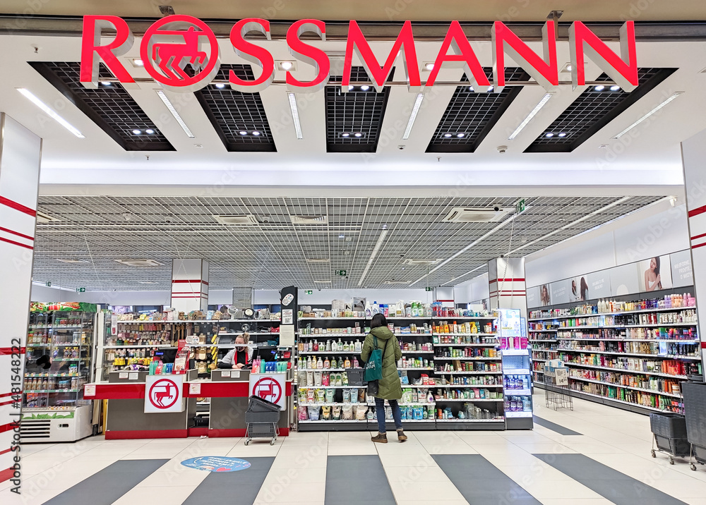POLAND, BYDGOSZCZ - January 14, 2022: Rossmann Drogeria Parfumeria Cosmetic  Shop. Signage of Germany's second-largest drug store chain Photos | Adobe  Stock