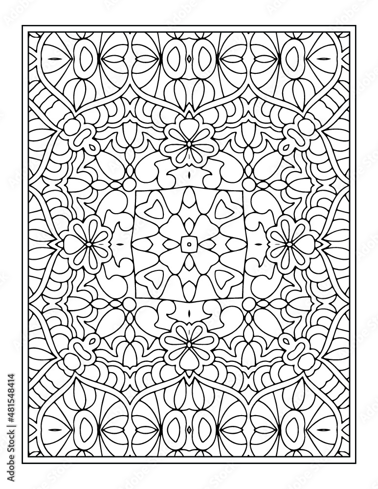 Coloring page mandala background. black and white coloring book pattern