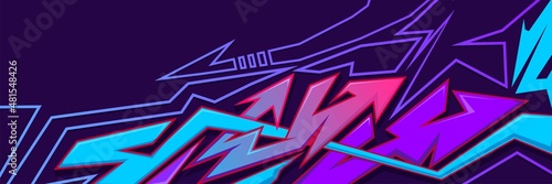 Car decal wrap design vector. Graphic abstract stripe racing background kit designs for vehicle, race car, rally, adventure and livery