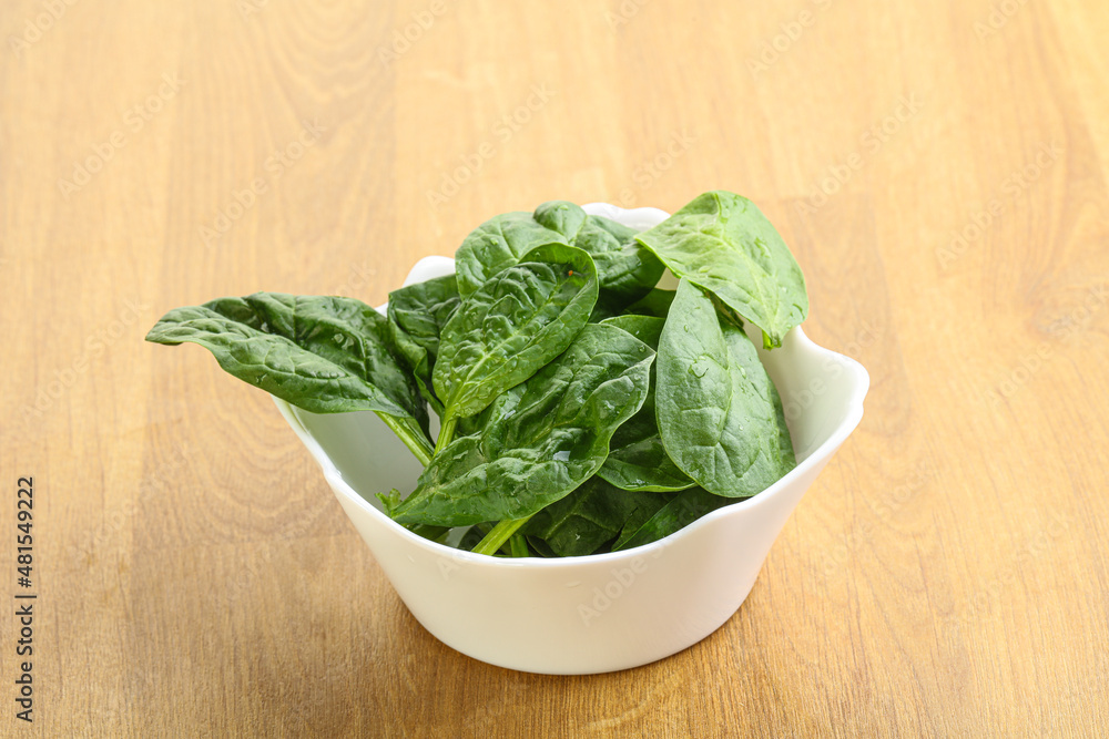 Fresh green spinach leaves in the bowl Fresh green spinach leaves in the bowl