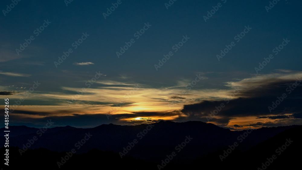 Nature background on a hill in the countryside.