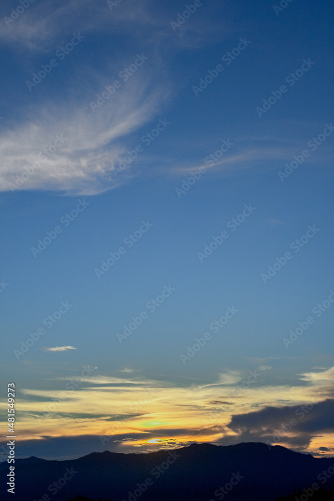 Nature background on a hill in the countryside.