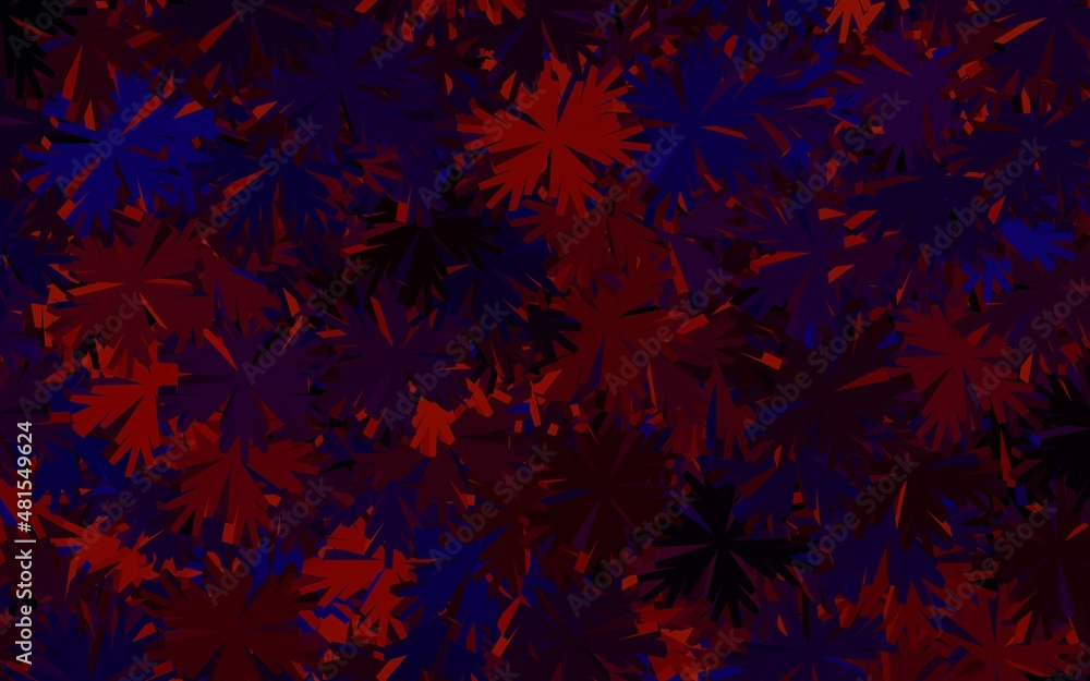 Dark Blue, Red vector natural pattern with flowers. Dark Blue, Red vector natural pattern with flowers.