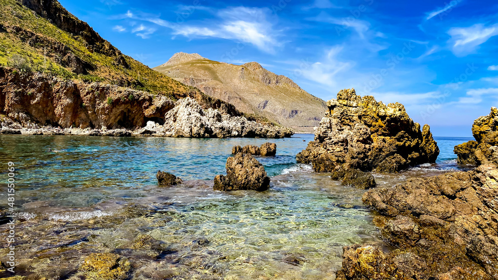 Sicily coast, Zingaro Nature Reserve in San Vito Lo Capo, Italy