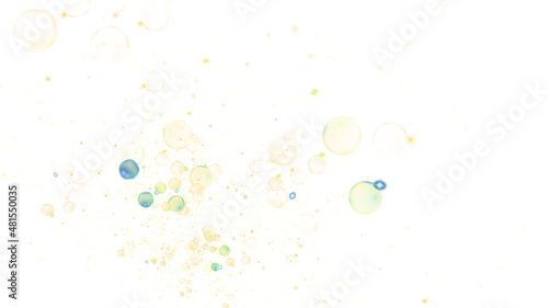 Abstract holiday background with golden stars and drops. Fantastic light effect. Digital fractal art. 3d rendering.