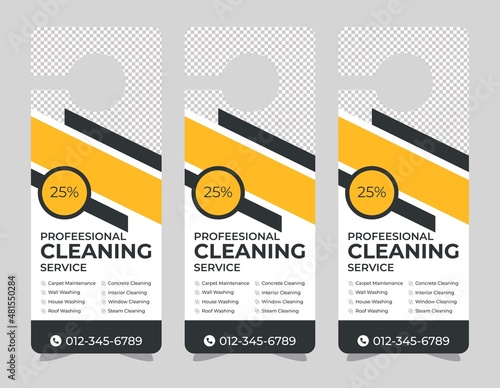 Door hanger design template, hotel knob design. Vector door hanger.	

