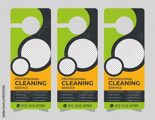 Door hanger design template, hotel knob design. Vector door hanger.	
