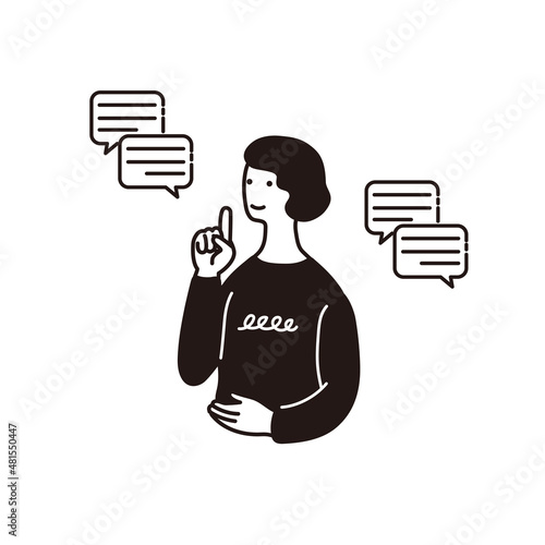 会話をする女性のシンプルなイラスト

