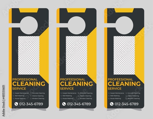 Door hanger design template, hotel knob design. Vector door hanger.	
