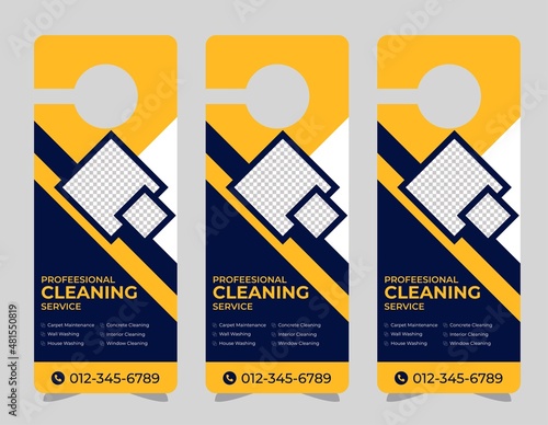 Door hanger design template, hotel knob design. Vector door hanger.	
