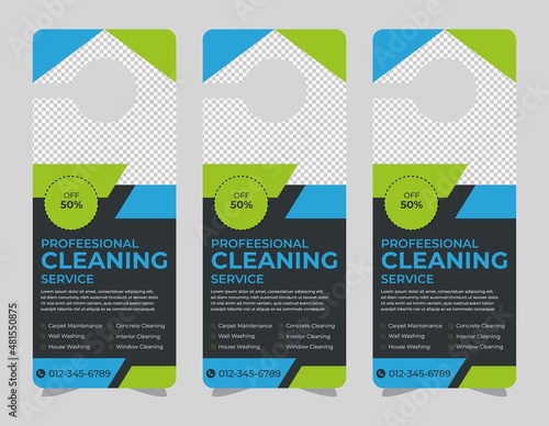 Door hanger design template, hotel knob design. Vector door hanger.	
