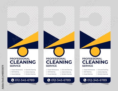Door hanger design template, hotel knob design. Vector door hanger.	
