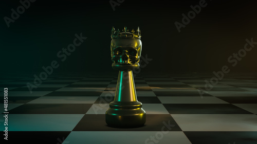 death queen on chessboard