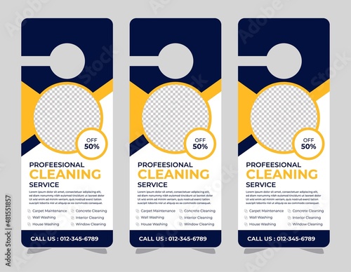 Door hanger design template, hotel knob design. Vector door hanger.	
