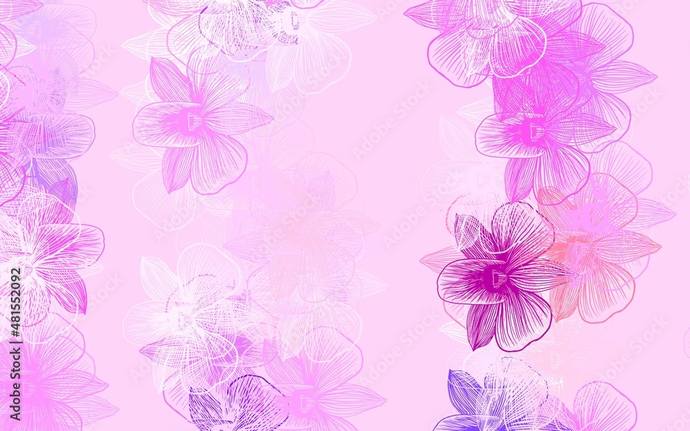 Fototapeta premium Light Pink, Red vector natural artwork with flowers.