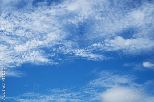 View of dense  heavy  big clouds and blue sky