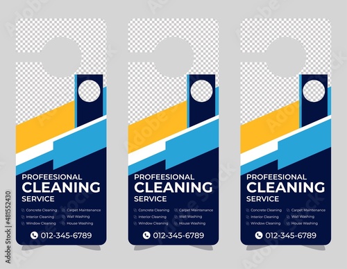 Door hanger design template, hotel knob design. Vector door hanger.	
