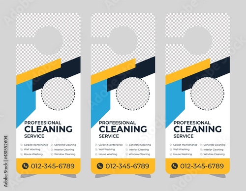 Door hanger design template, hotel knob design. Vector door hanger.	
