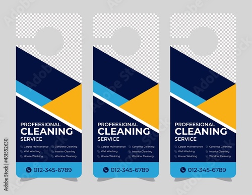 Door hanger design template, hotel knob design. Vector door hanger.	
