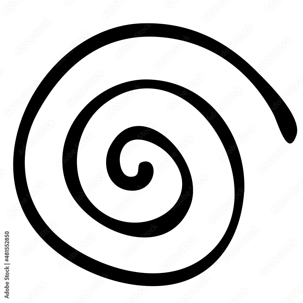 Spiral Vector Icon. Hand drawn isolated element in doodle style. Graphic outline design art. Good for textile, post cards, invitations, print, fabric and decoration. Spiral Vector Icon. Hand drawn isolated element in doodle style. Graphic outline design art. Good for textile, post cards, invitations, print, fabric and decoration.