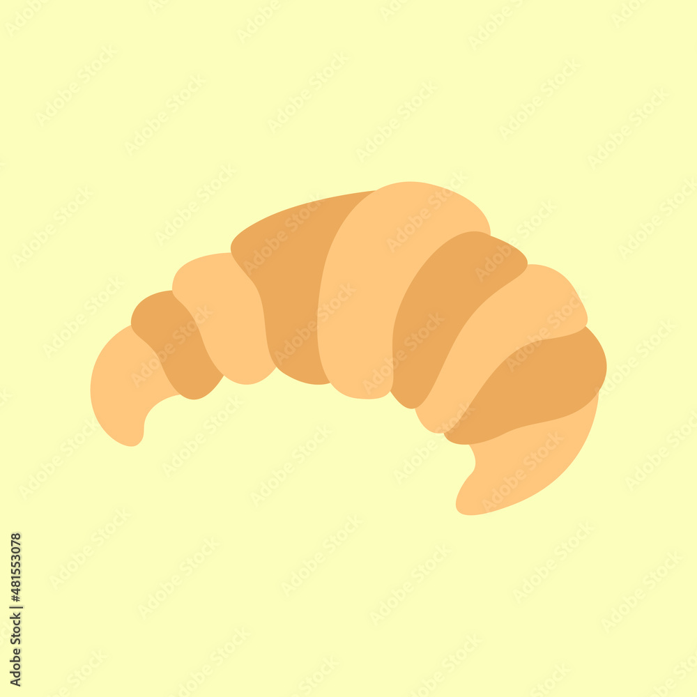 Croissant Cartoon Flat Vector Illustration Croissant Cartoon Flat Vector Illustration