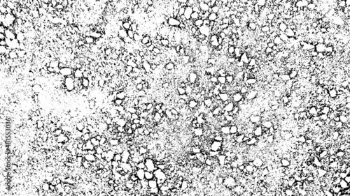 Old unpaved dirty creviced way of rugged country. Grime grunge car city pathway. Small ruptured pitted auto driving road lane. Shabby rustic fine granular chipped transport travel avenue of 3d design