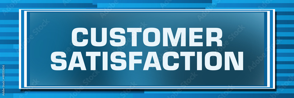 Customer Satisfaction Blue Lines Background Gradient Box Text Customer Satisfaction Blue Lines Background Gradient Box Text