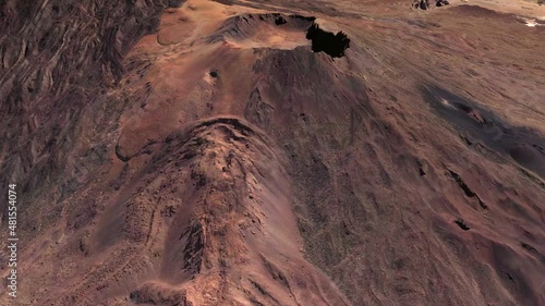 video from the air of Pico Viejo volcano and Teide volcano, Tenerife, Canary Islands, Spain