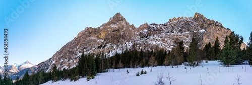 Vallée Étroite at the border of Italy and French. Amazing landscape in daylight