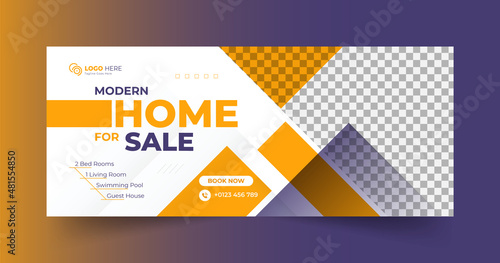 Real estate social media facebook cover web banner design template