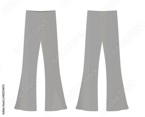 Grey wide pants. vector illustration