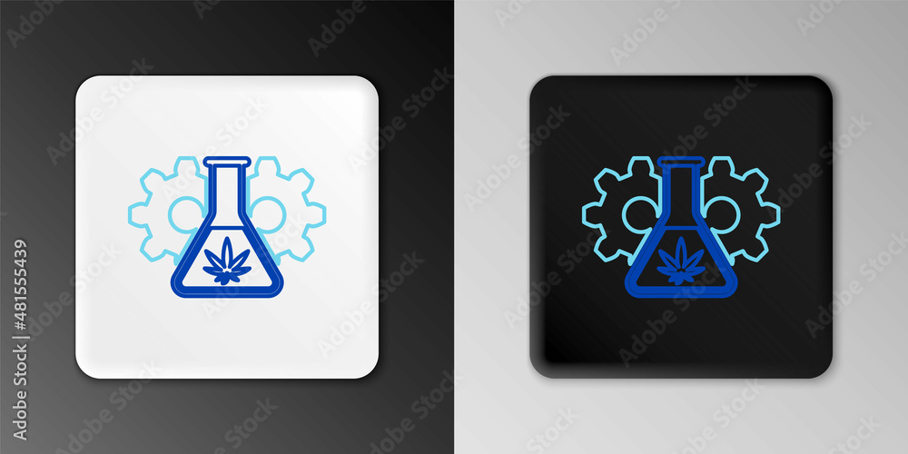 Line Chemical test tube with marijuana or cannabis leaf icon isolated on grey background. Research concept. Laboratory CBD oil concept. Colorful outline concept. Vector Line Chemical test tube with marijuana or cannabis leaf icon isolated on grey background. Research concept. Laboratory CBD oil concept. Colorful outline concept. Vector