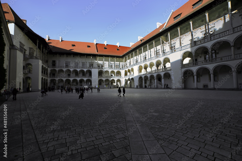 Wawel castle museum courtyard, Poland, Krakow