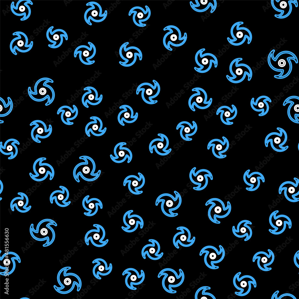 Line Tornado icon isolated seamless pattern on black background. Cyclone, whirlwind, storm funnel, hurricane wind or twister weather icon. Vector Line Tornado icon isolated seamless pattern on black background. Cyclone, whirlwind, storm funnel, hurricane wind or twister weather icon. Vector
