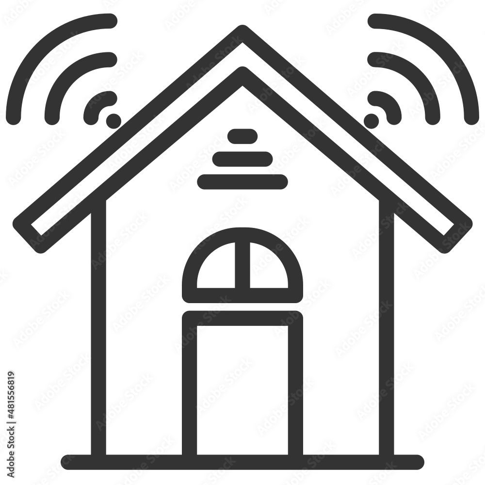 Vector home outline icon, Network and technology 64x64 Pixel, white background Vector home outline icon, Network and technology 64x64 Pixel, white background