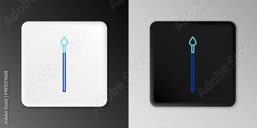 Line Medieval spear icon isolated on grey background. Medieval weapon. Colorful outline concept. Vector