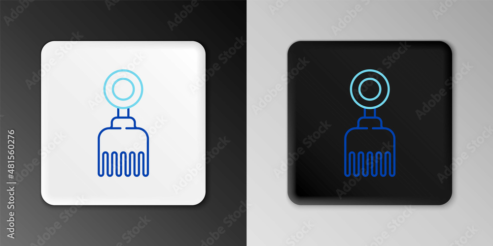 Line Hairbrush icon isolated on grey background. Comb hair sign. Barber symbol. Colorful outline concept. Vector Line Hairbrush icon isolated on grey background. Comb hair sign. Barber symbol. Colorful outline concept. Vector