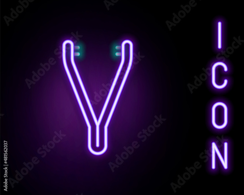 Glowing neon line Medical tweezers icon isolated on black background. Medicine and health. Anatomical tweezers. Colorful outline concept. Vector