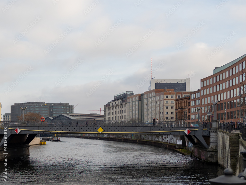 Fototapeta premium Houses and buildings on the embankment of the city of Berlin.