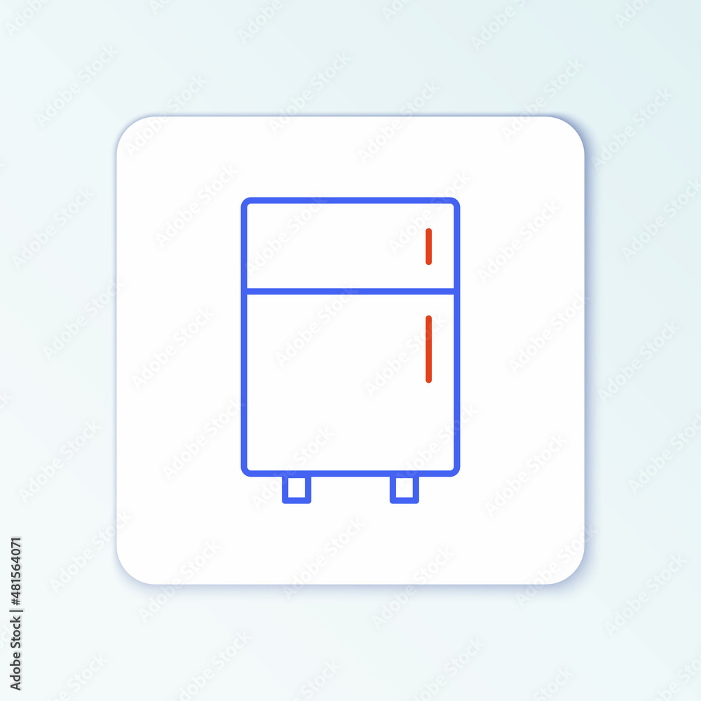 Line Refrigerator icon isolated on white background. Fridge freezer refrigerator. Household tech and appliances. Colorful outline concept. Vector Line Refrigerator icon isolated on white background. Fridge freezer refrigerator. Household tech and appliances. Colorful outline concept. Vector