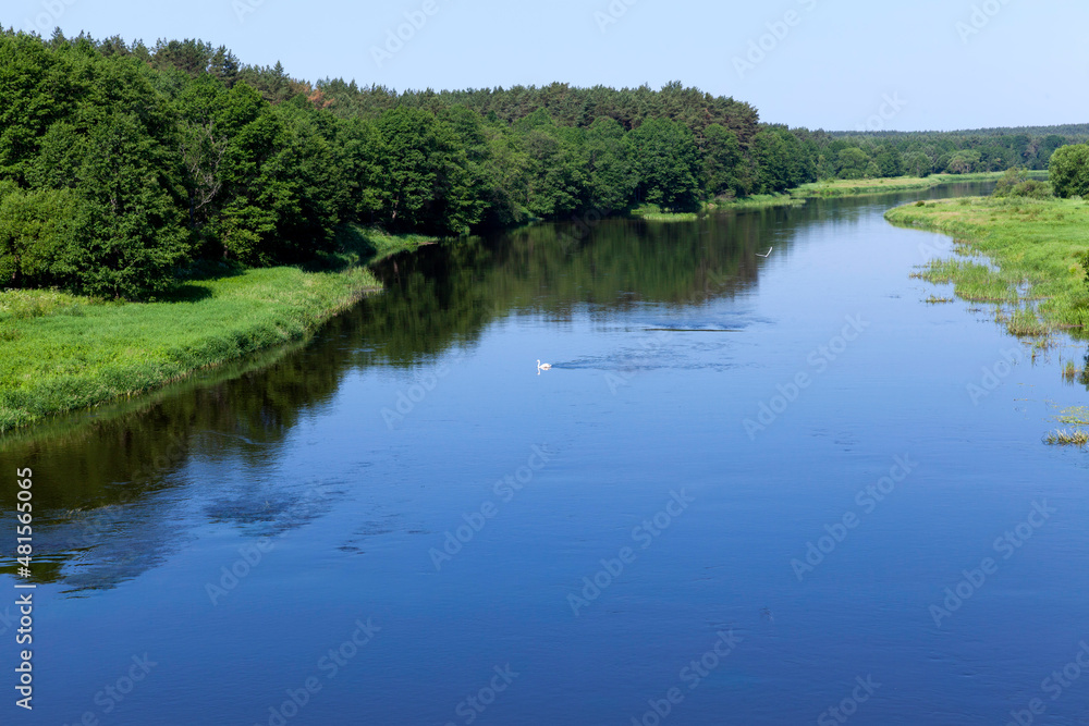 a summer landscape with river a summer landscape with river