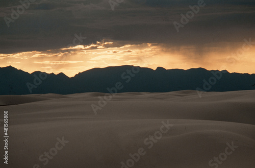 Sunset at White sands desert New Mexico USA 