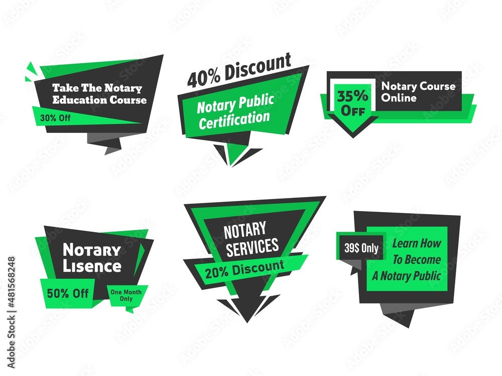 Notary education course emblem desgin, icon set Notary education course emblem desgin, icon set
