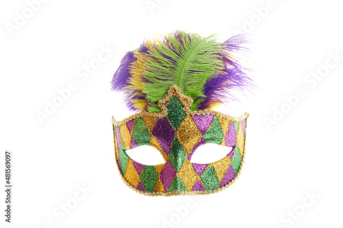 Mardi gras mask isolated on white background