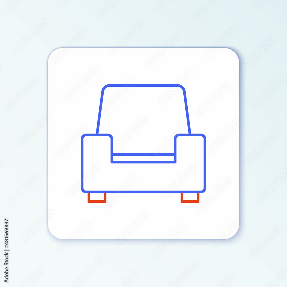 Line Armchair icon isolated on white background. Colorful outline concept. Vector Line Armchair icon isolated on white background. Colorful outline concept. Vector