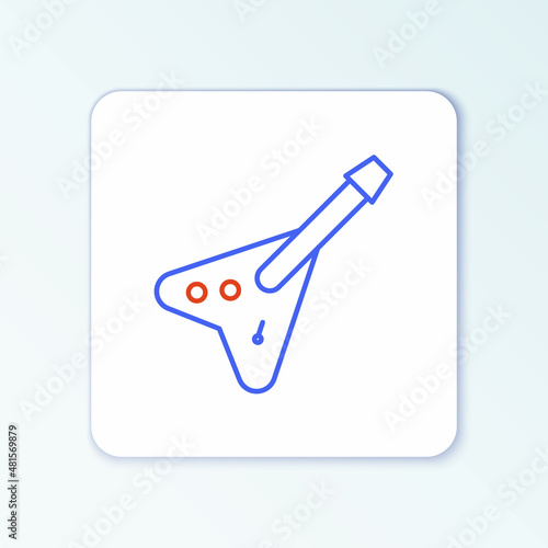 Line Electric bass guitar icon isolated on white background. Colorful outline concept. Vector