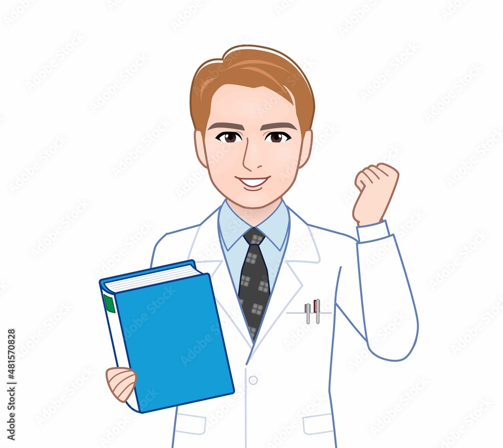 白衣を着た研究者の男性