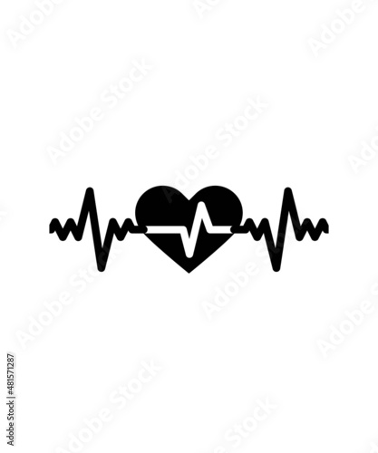 Heartbeat Icon, Heart Beat Vector photo