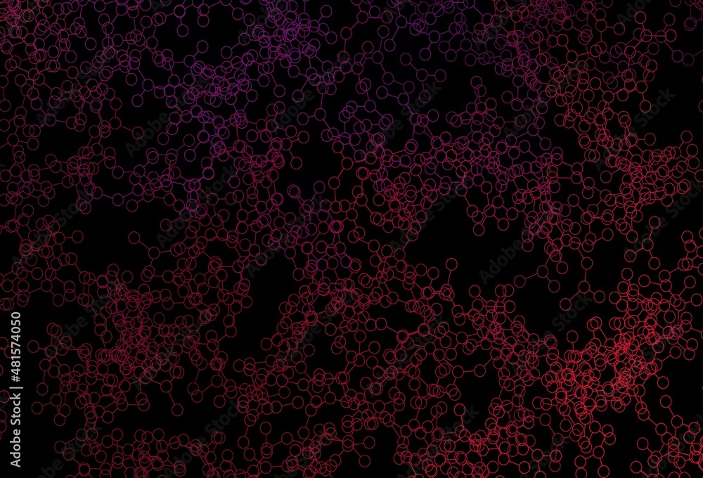 Dark Purple, Pink vector template with artificial intelligence structure.