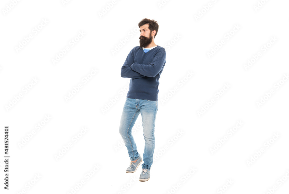 bearded man full length. mature man with beard. hair and beard care. hipster isolated on white bearded man full length. mature man with beard. hair and beard care. hipster isolated on white